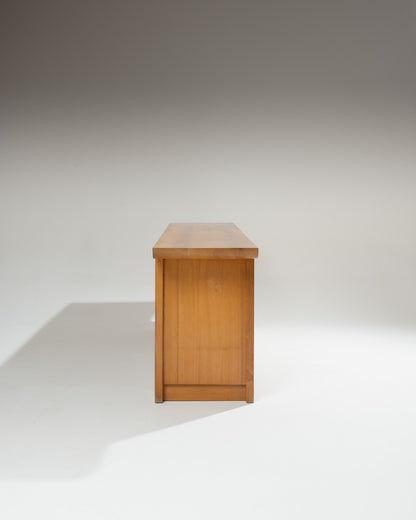 LARGE SOLID ELM BUFFET, LUIGI GORGONI, 1980s