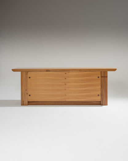 LARGE SOLID ELM BUFFET, LUIGI GORGONI, 1980s