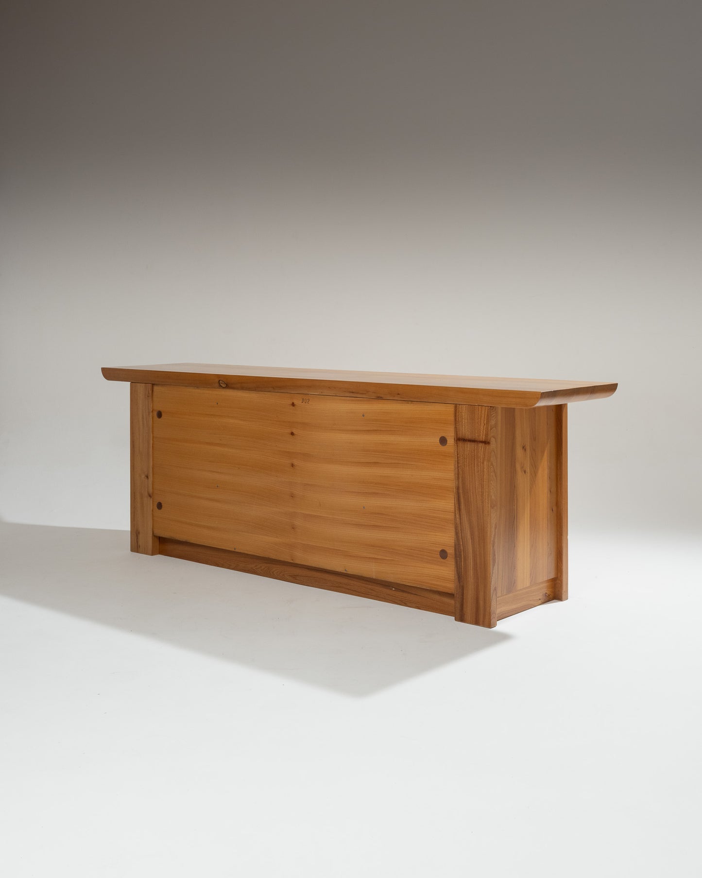 LARGE SOLID ELM BUFFET, LUIGI GORGONI, 1980s