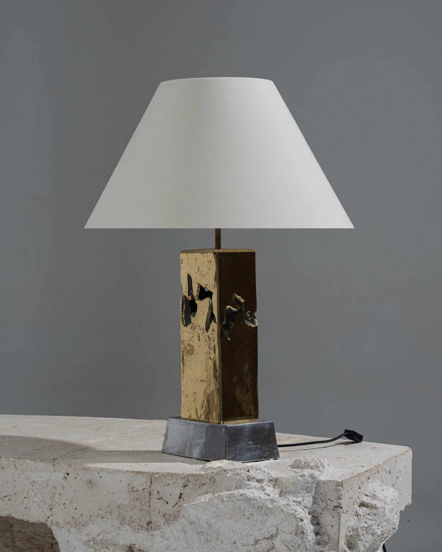 LAMPE BRUTALISTE EN BRONZE, DAVID MARSHALL, 1980s