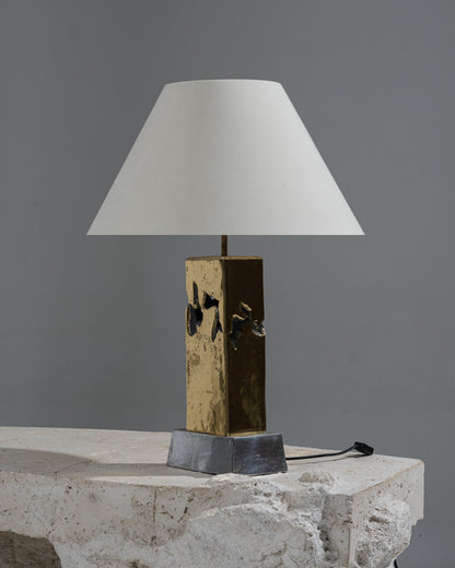 LAMPE BRUTALISTE EN BRONZE, DAVID MARSHALL, 1980s