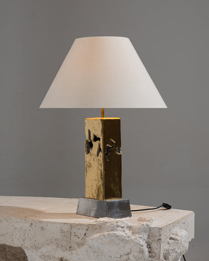 LAMPE BRUTALISTE EN BRONZE, DAVID MARSHALL, 1980s