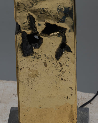 LAMPE BRUTALISTE EN BRONZE, DAVID MARSHALL, 1980s