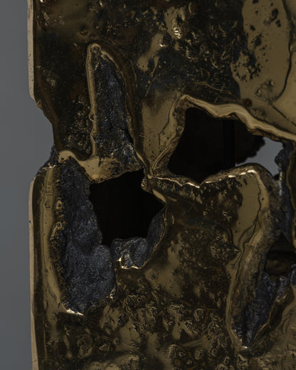 LAMPE BRUTALISTE EN BRONZE, DAVID MARSHALL, 1980s