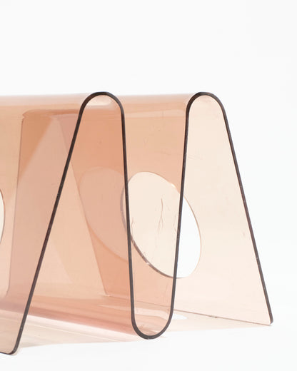 Smoked plexiglass rack, Michel Dumas, 1970s