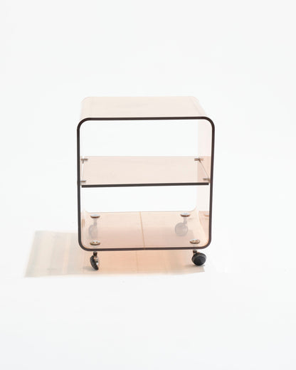 Smoked plexiglass side table, Michel Dumas, 1970s