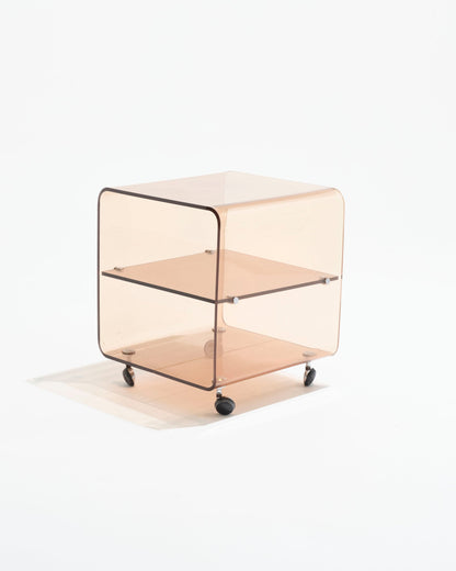 Smoked plexiglass side table, Michel Dumas, 1970s