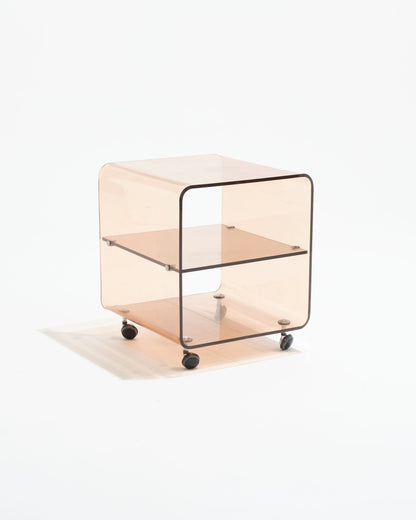 Smoked plexiglass side table, Michel Dumas, 1970s