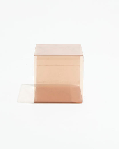 Cubic smoked plexiglass side table, Michel Dumas, 1970s