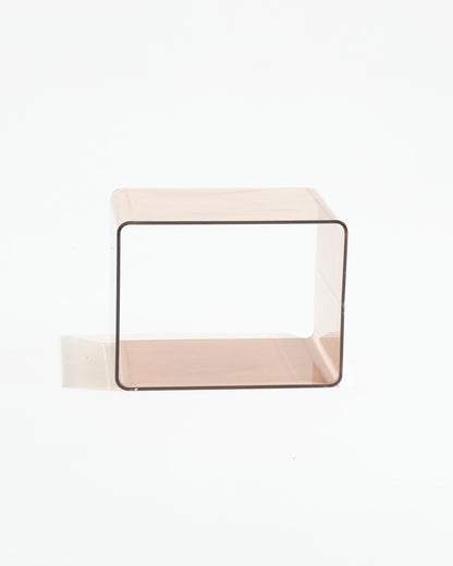 Cubic smoked plexiglass side table, Michel Dumas, 1970s