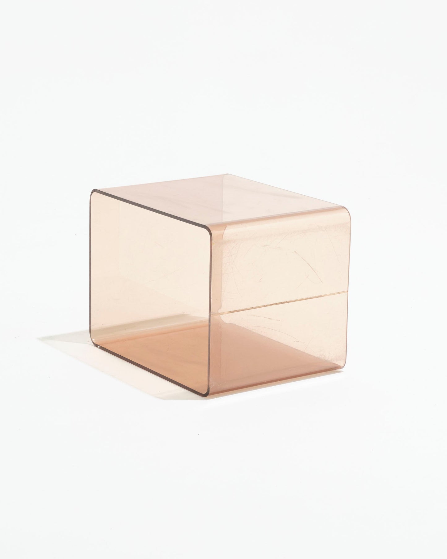 Cubic smoked plexiglass side table, Michel Dumas, 1970s