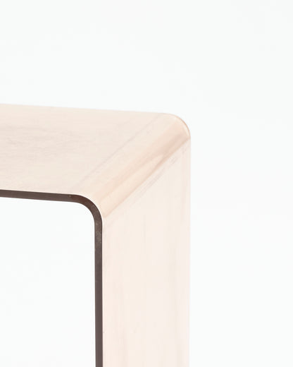 Cubic smoked plexiglass side table, Michel Dumas, 1970s