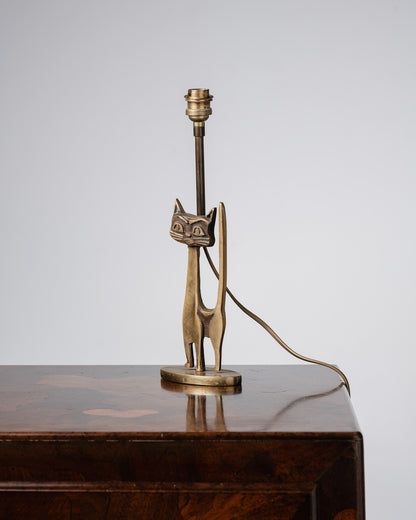 "CAT" BRASS LAMP, 1960s 