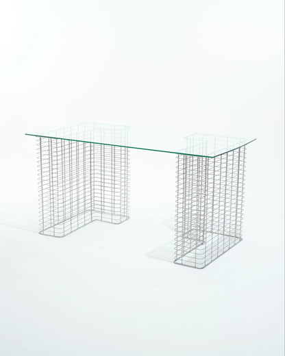 "Wire" glass and metal desk, Terence Conran, 1980s