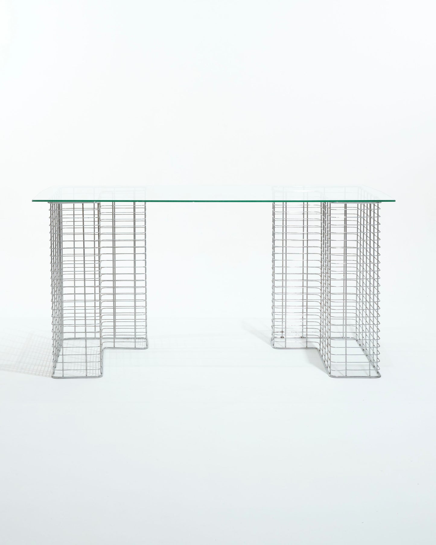 "Wire" glass and metal desk, Terence Conran, 1980s