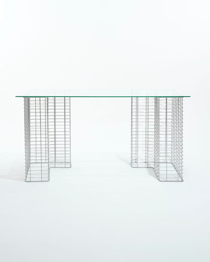 "Wire" glass and metal desk, Terence Conran, 1980s