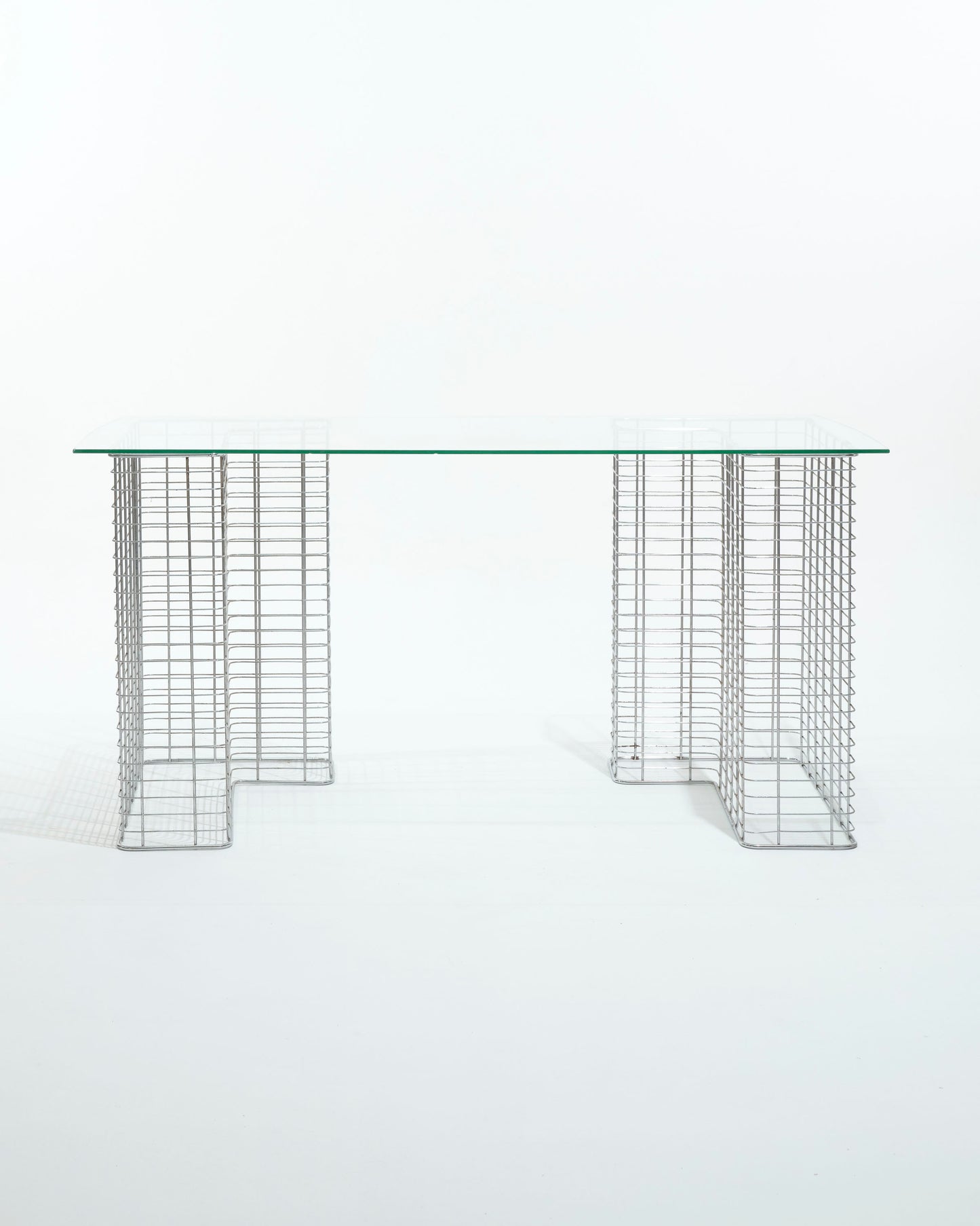 "Wire" glass and metal desk, Terence Conran, 1980s