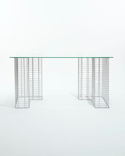 "Wire" glass and metal desk, Terence Conran, 1980s