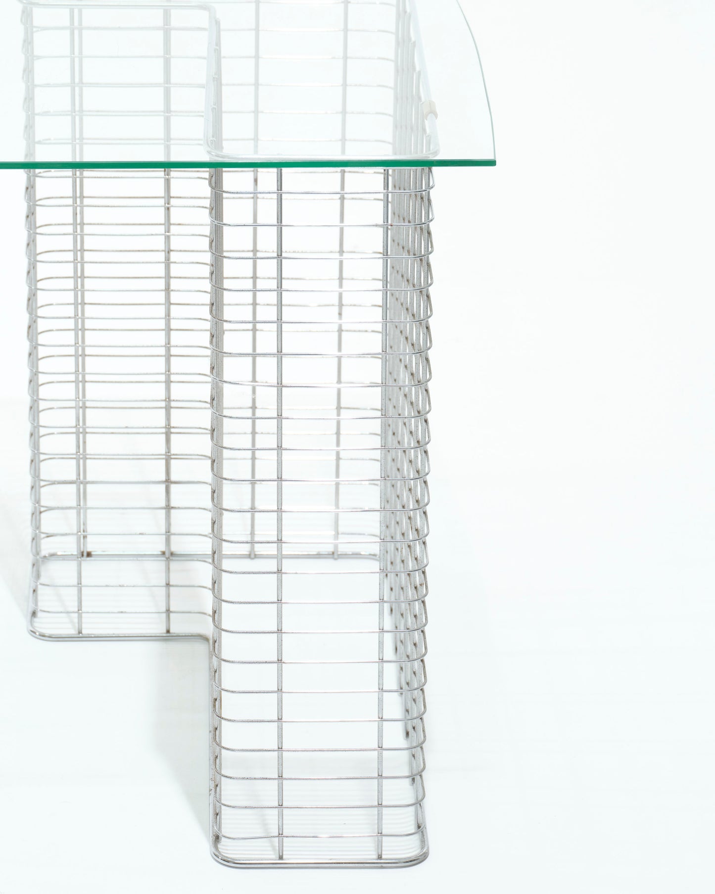"Wire" glass and metal desk, Terence Conran, 1980s