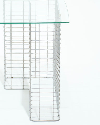 "Wire" glass and metal desk, Terence Conran, 1980s