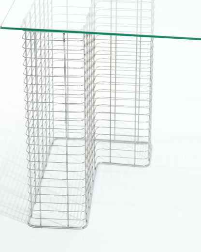 "Wire" glass and metal desk, Terence Conran, 1980s