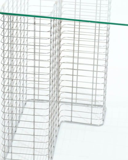 "Wire" glass and metal desk, Terence Conran, 1980s