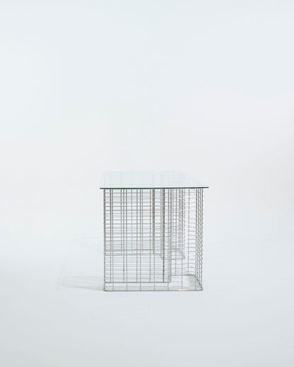 "Wire" glass and metal desk, Terence Conran, 1980s