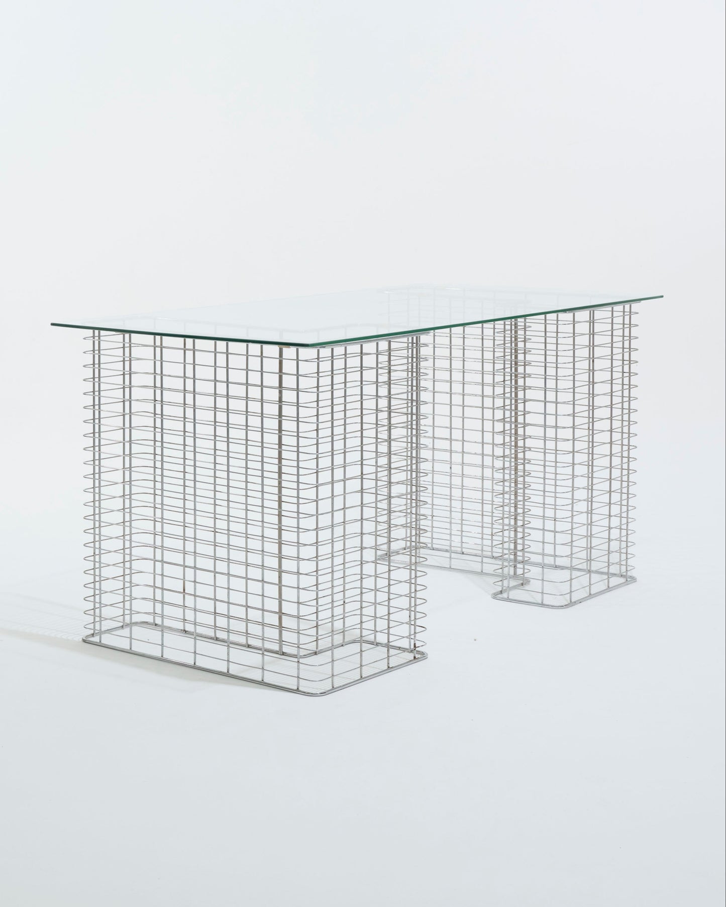 "Wire" glass and metal desk, Terence Conran, 1980s