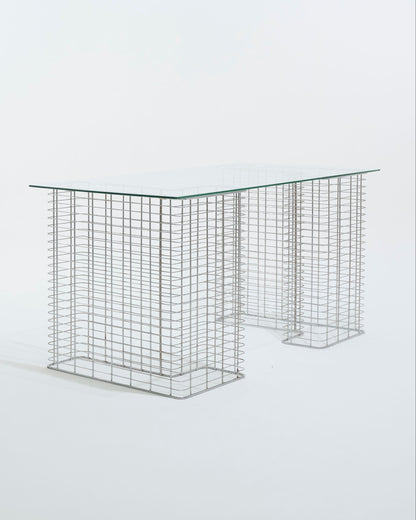 "Wire" glass and metal desk, Terence Conran, 1980s