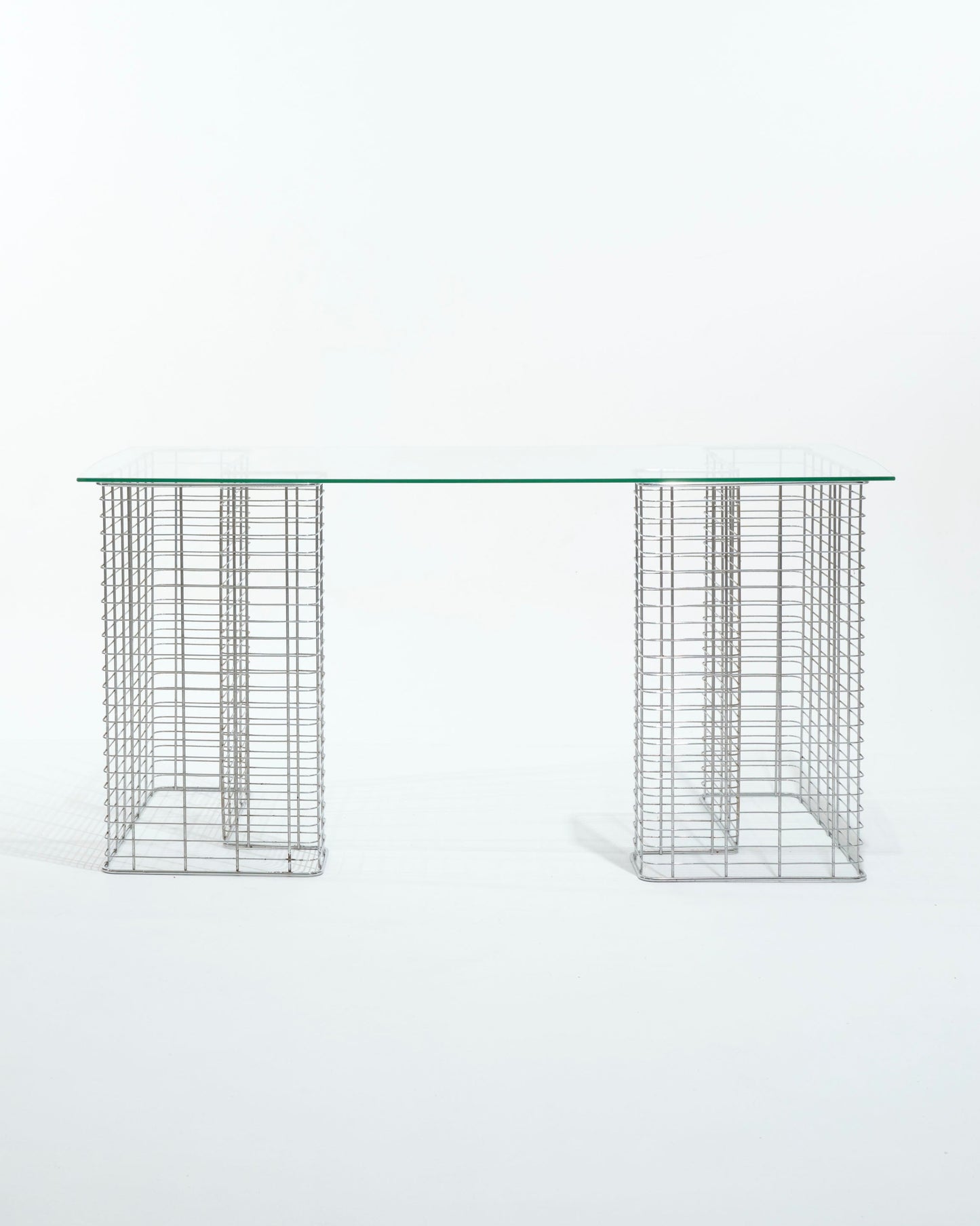 "Wire" glass and metal desk, Terence Conran, 1980s