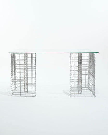 "Wire" glass and metal desk, Terence Conran, 1980s
