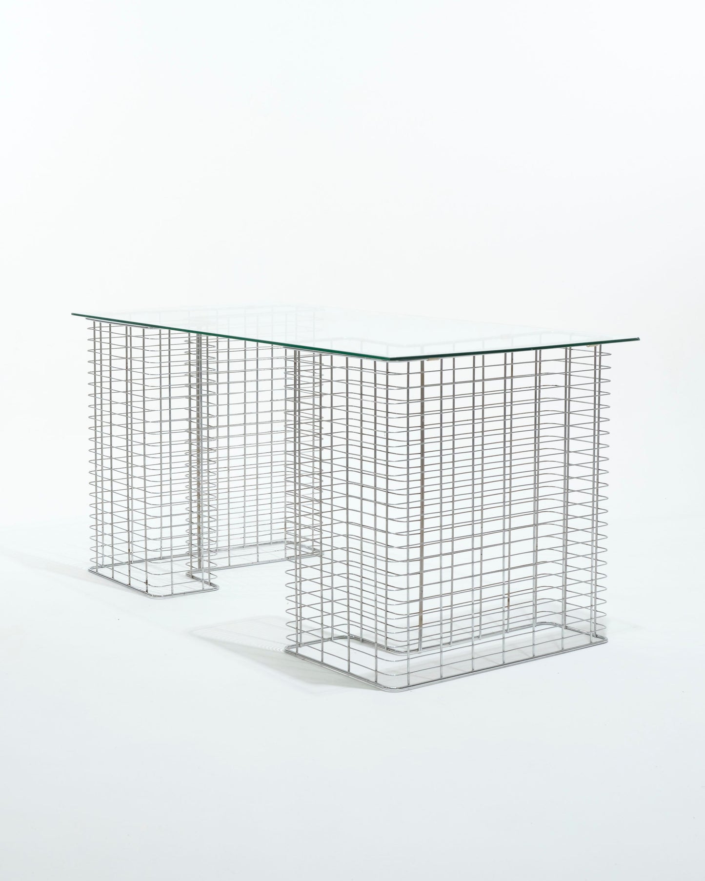 "Wire" glass and metal desk, Terence Conran, 1980s