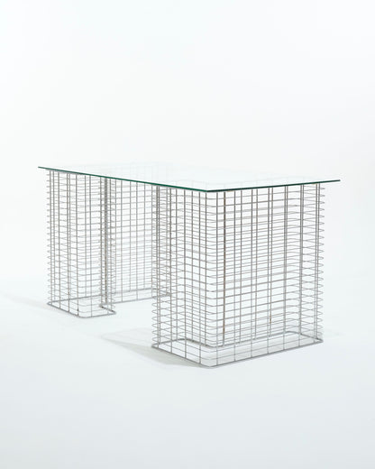"Wire" glass and metal desk, Terence Conran, 1980s