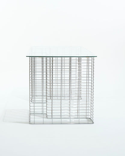 "Wire" glass and metal desk, Terence Conran, 1980s