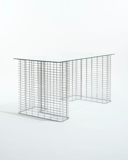 "Wire" glass and metal desk, Terence Conran, 1980s