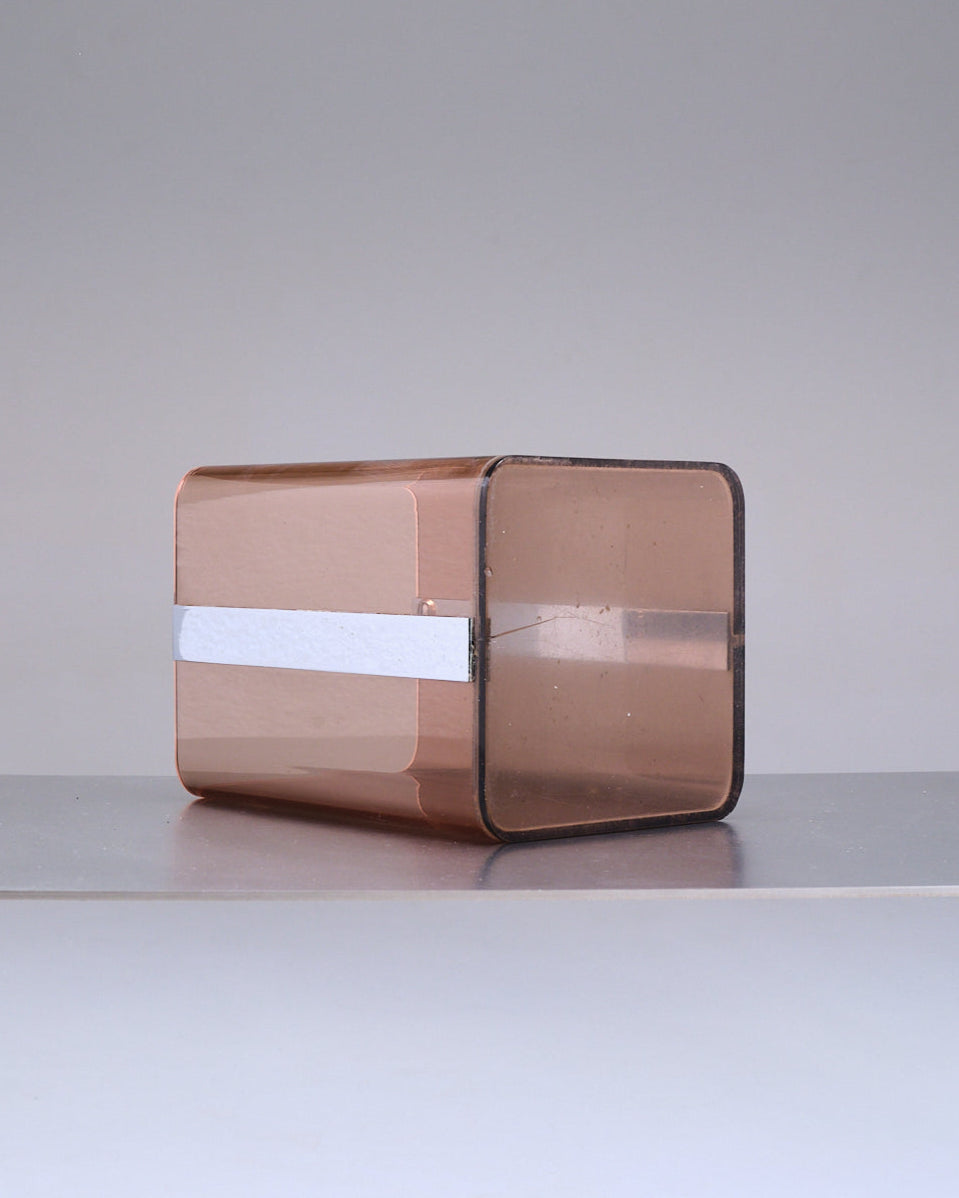 CORBEILLE EN PLEXIGLASS FUMÉ, MICHEL DUCAROY, 1970s