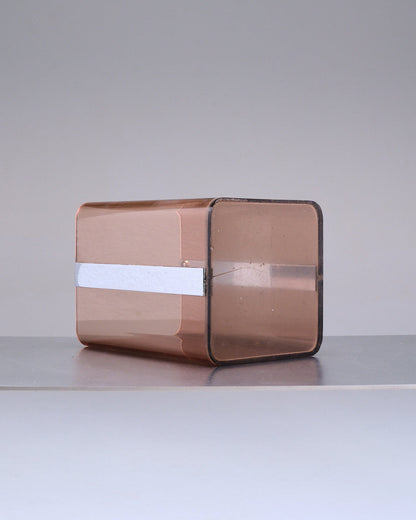 CORBEILLE EN PLEXIGLASS FUMÉ, MICHEL DUCAROY, 1970s