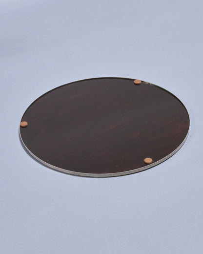 GRAND PLATEAU EN MÉTHACRYLATE MARRON AMBRÉ FELICE ANTONIO BOTTA, 1970