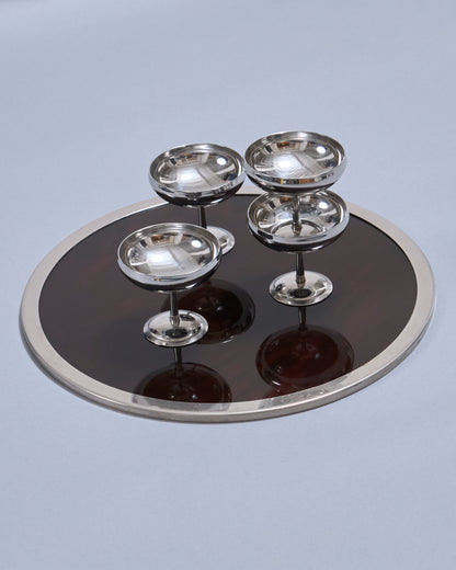 GRAND PLATEAU EN MÉTHACRYLATE MARRON AMBRÉ FELICE ANTONIO BOTTA, 1970