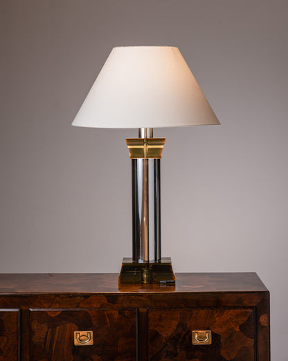 LARGE CHROME AND LUCITE LAMP, BOTTA, 1970s