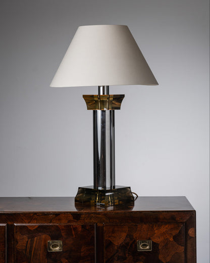 LARGE CHROME AND LUCITE LAMP, BOTTA, 1970s