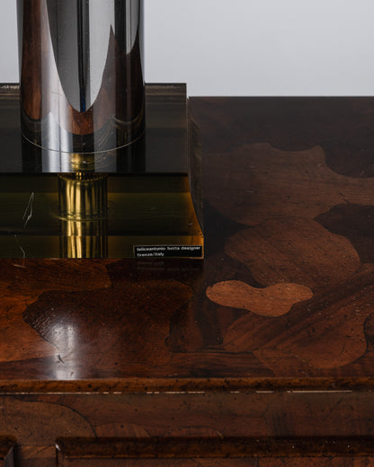 LARGE CHROME AND LUCITE LAMP, BOTTA, 1970s