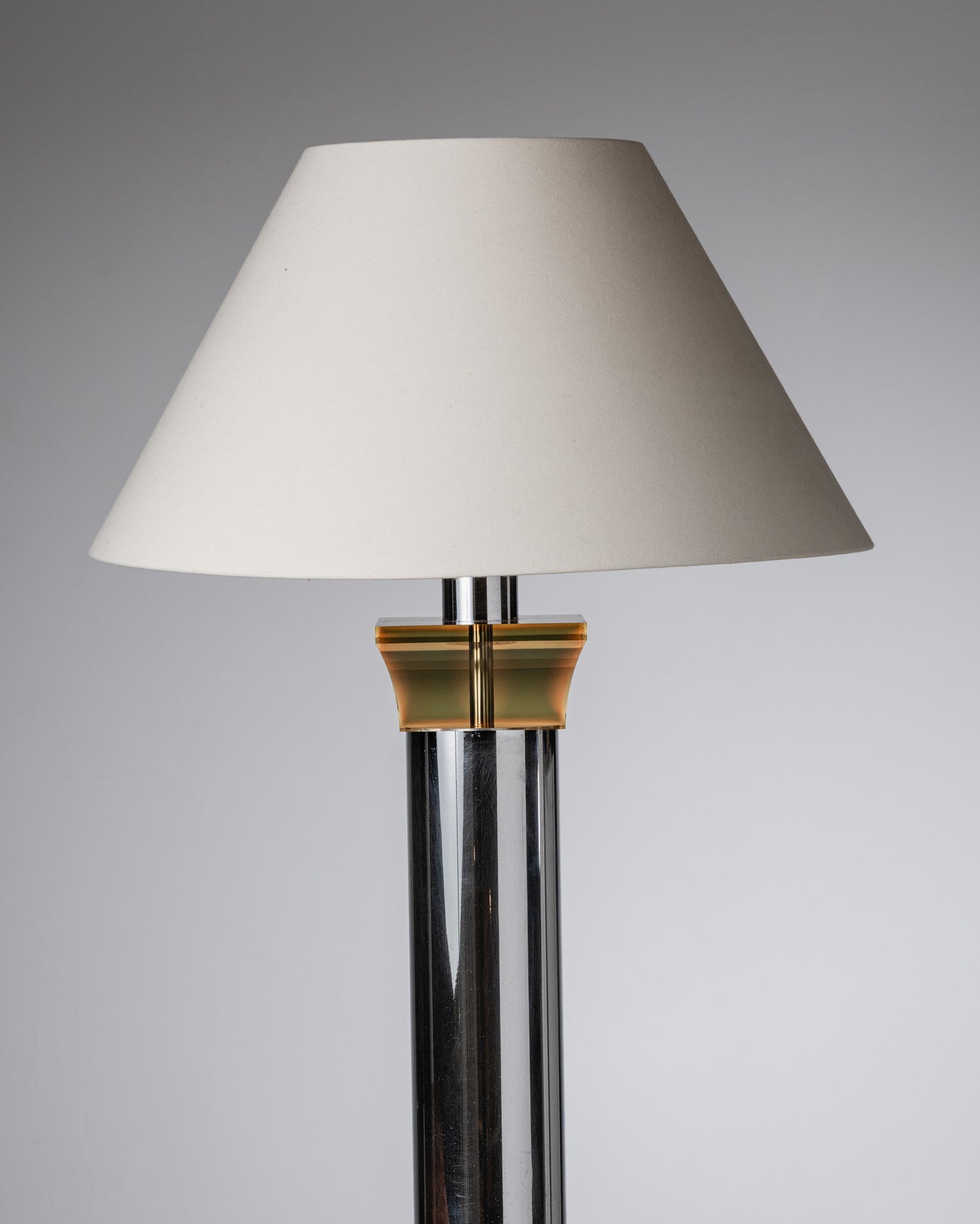 LARGE CHROME AND LUCITE LAMP, BOTTA, 1970s