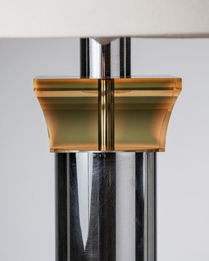 LARGE CHROME AND LUCITE LAMP, BOTTA, 1970s