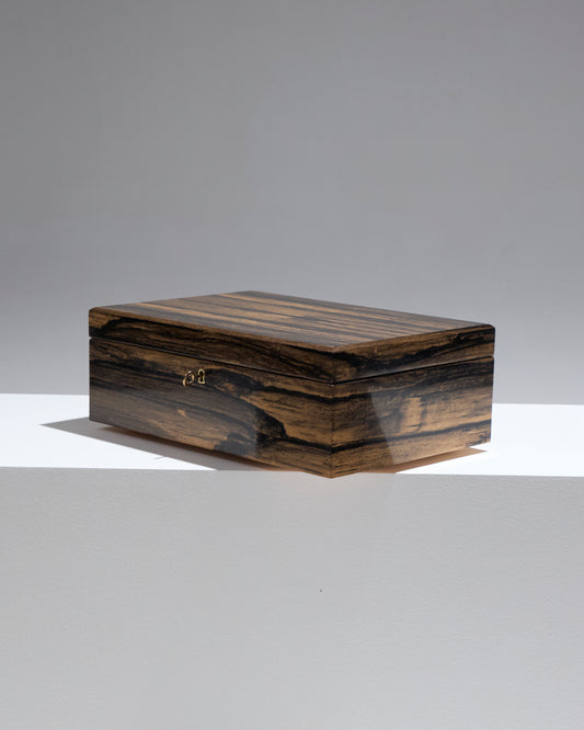 Art deco ebony jewelry box, 1940s 