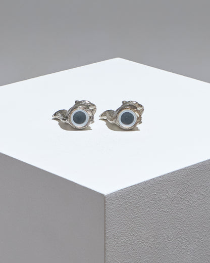 Squirrel-shaped salt and pepper shaker set in silver-plated metal, 1960s 