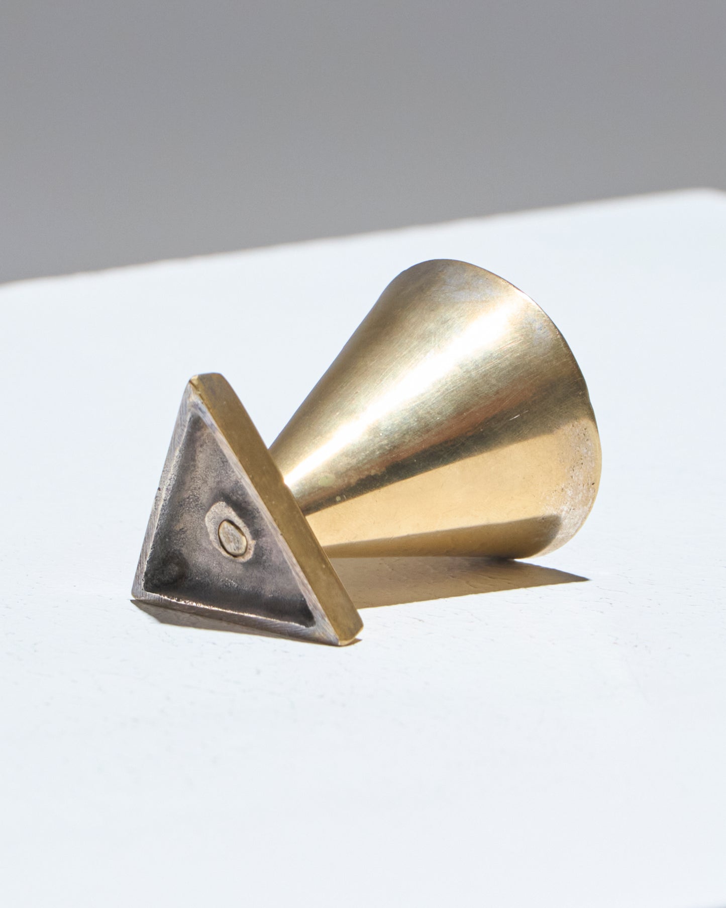 SET DE 4 COQUETIERS GÉOMÉTRIQUES EN LAITON, 1970s