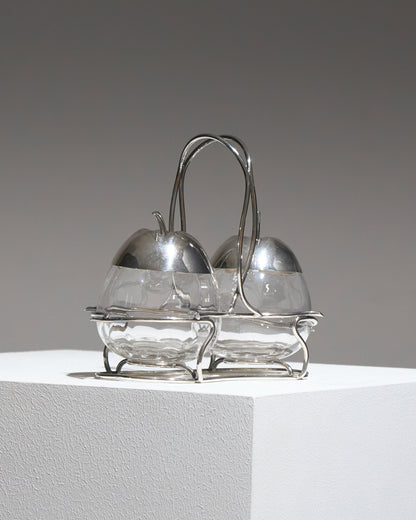 Glass and metal jam container, 1970s 