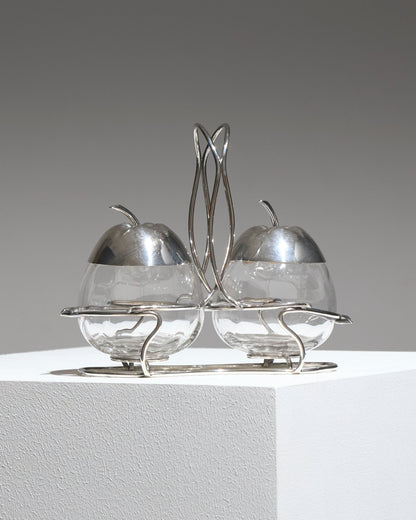 Glass and metal jam container, 1970s 