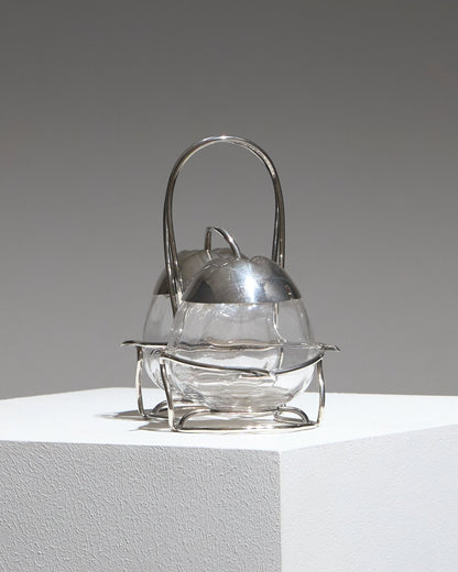 Glass and metal jam container, 1970s 